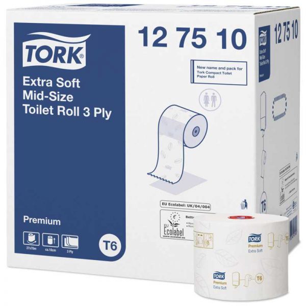 Tork Extra Soft Mid-size toalettpapír T6 rendszer 127510