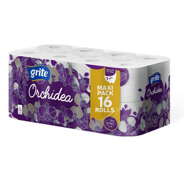 Grite Orchidea 16 tek 3 rét fehér toalettpapír (145 lap/tekercs) T4 rendszer