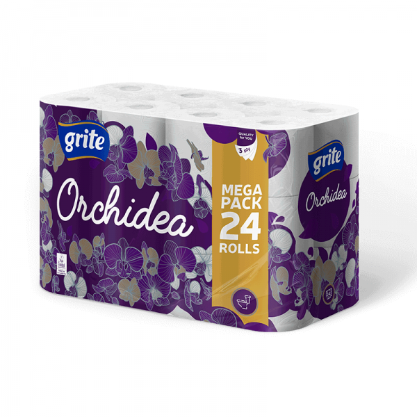 Grite Orchidea 24 tek 3 rét fehér toalettpapír (145 lap/tekercs) T4 rendszer